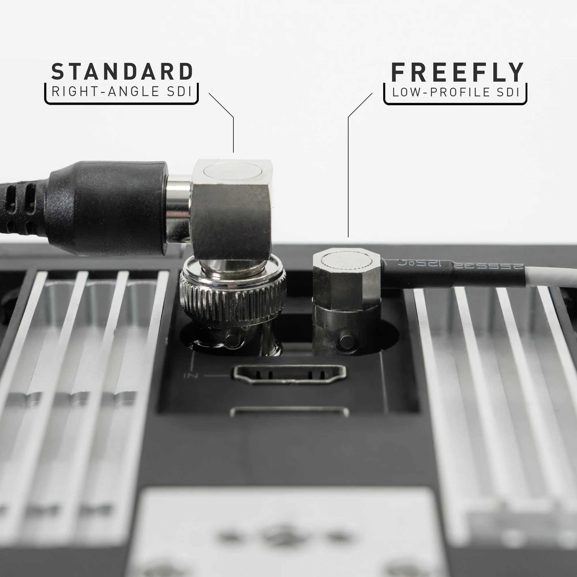 Lightweight Low Profile Right Angle to Locking SDI Cable (.75m) - Image 3